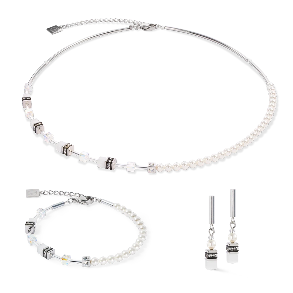 Naszyjnik Mini Fusion Pearls srebrno-biały