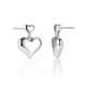 Kolczyki srebrne wiszące serduszka
