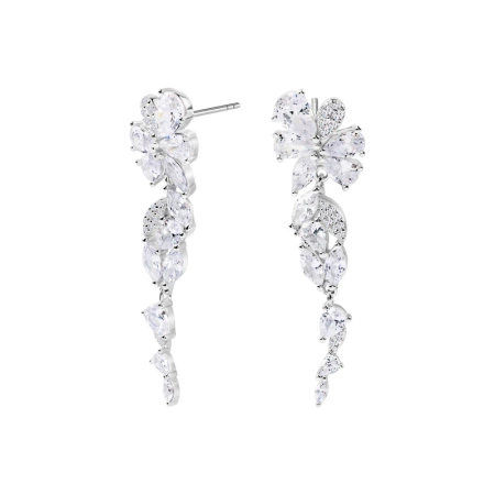 Kolczyki srebrne wiszące z cyrkoniami