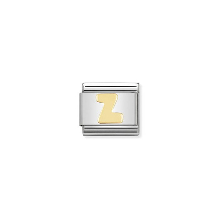 Element link do bransoletek Nomination Composable Stal + Złoto 18k litera Z