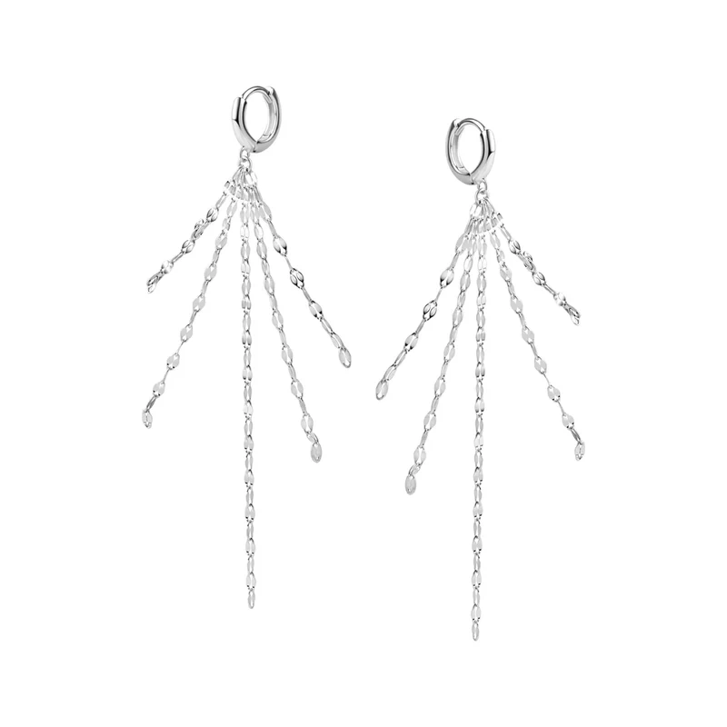 Kolczyki srebrne wiszące łańcuszki