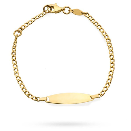 Bransoletka złota dziecięca z blaszką