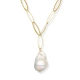 Naszyjnik pozłacany z dużą perłą na ozdobnym łańcuszku