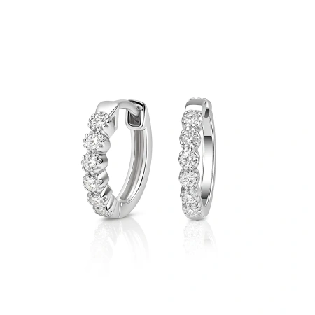 Srebrne kolczyki kółeczka z cyrkoniami