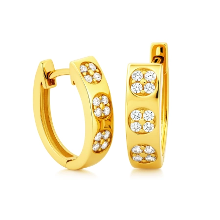 Złote kolczyki kółka z cyrkoniami