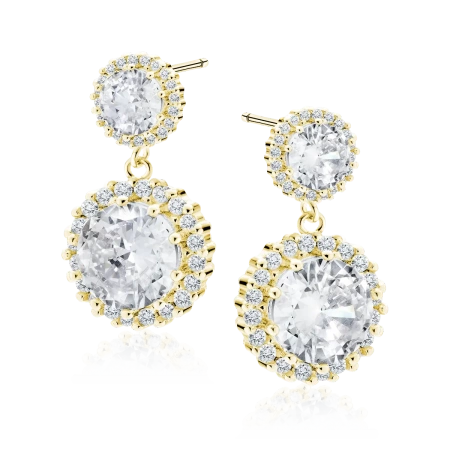 Kolczyki srebrne pozłacane z cyrkoniami