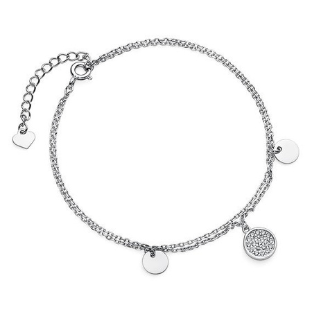 Srebrna bransoletka kółka z cyrkoniami