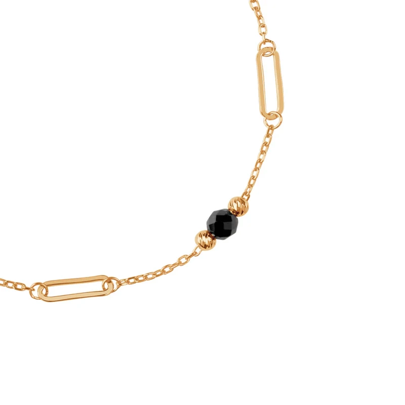 Bransoletka pozłacana z czarnymi cyrkoniami