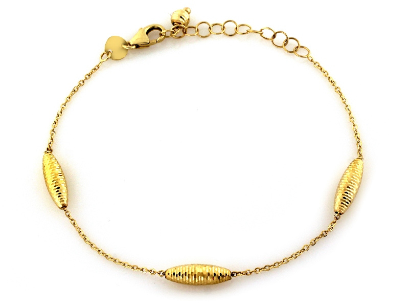 Złota bransoletka z owalnymi elementami