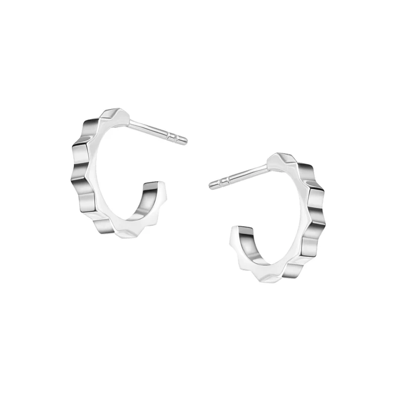 Kolczyki srebrne półkółka z kolcami