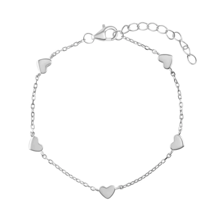 Bransoletka srebrna z serduszkami