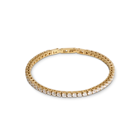 Bransoletka tenisowa złocona-kryształ