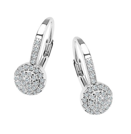 Kolczyki srebrne kwiatki z cyrkoniami bigiel