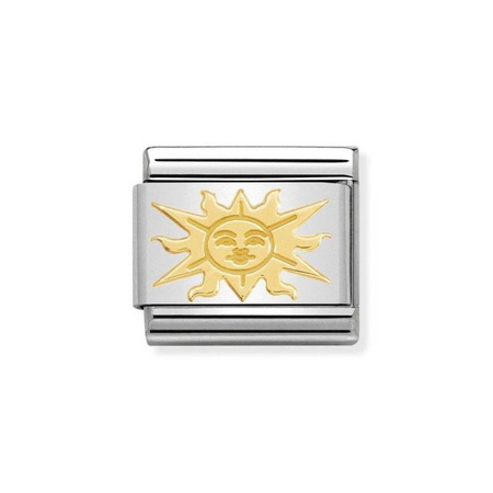 Element link do bransoletek Nomination Composable Stal + Złoto 18k sun