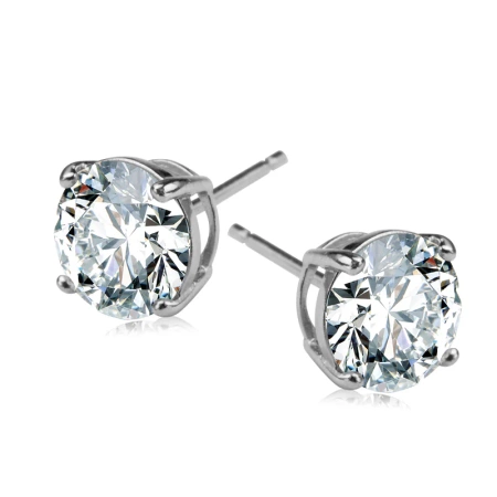 Srebrne kolczyki okrągła duża cyrkonia