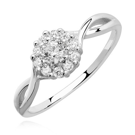 Pierścionek srebrny z cyrkoniami