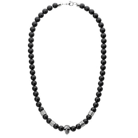 Męski naszyjnik z onyksem stal