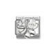 Element link do bransoletek Nomination Composable Stal + Srebro 925 koniczyna z cyrkoniami
