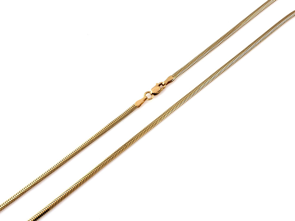 Złoty naszyjnik żmijka płaska 45 cm