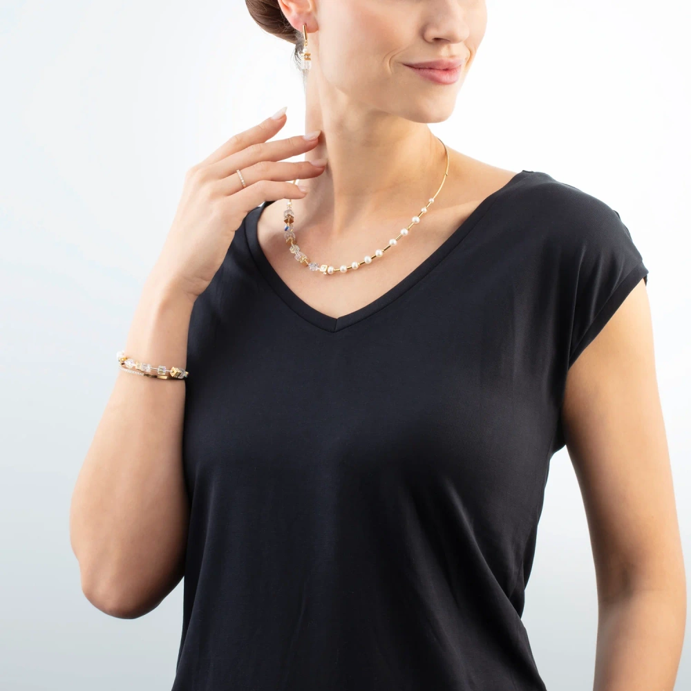 Bransoletka Fusion Precious Pearl Mix złoto-biała