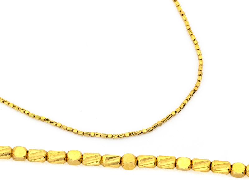 Naszyjnik złoty z diamentowanych elementów