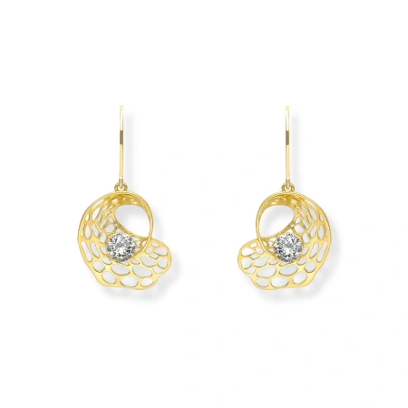 Kolczyki pozłacane ażurowe z cyrkonią