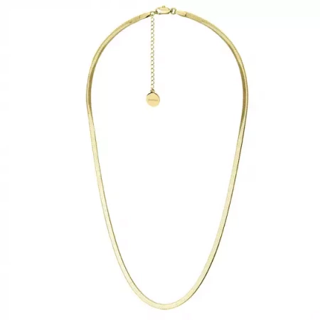 Naszyjnik stalowy taśma złota szeroka żmijka