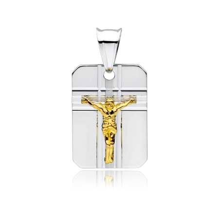 Medalik srebrny Jezus Chrystus pozłacany