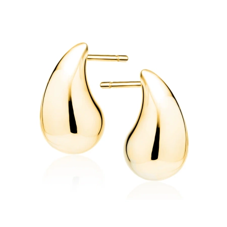 Kolczyki srebrne pozłacane krople 13mm