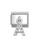 Element link do bransoletek Nomination Composable Stal + Srebro 925 litera A z cyrkoniami