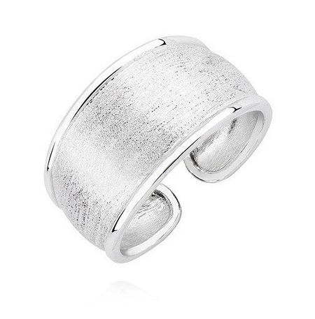 Srebrny pierścionek satynowany szeroki obrączka