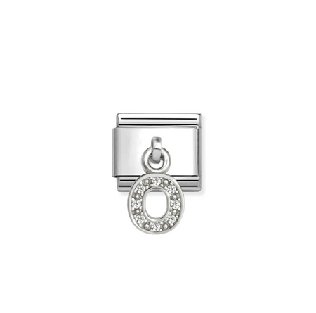 Element link do bransoletek Nomination Composable Stal + Srebro 925 litera O z cyrkoniami
