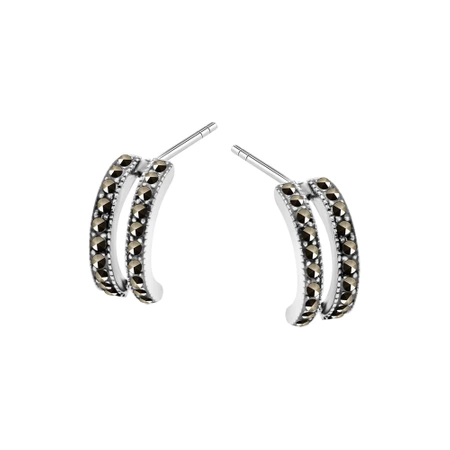 Kolczyki srebrne markazyty sztyfty