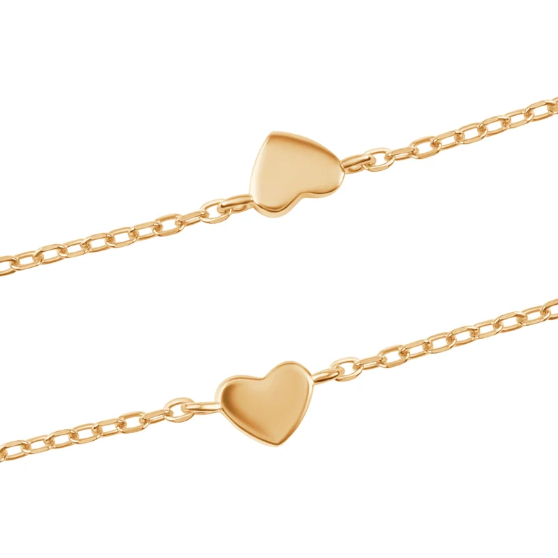 Bransoletka pozłacana z serduszkami