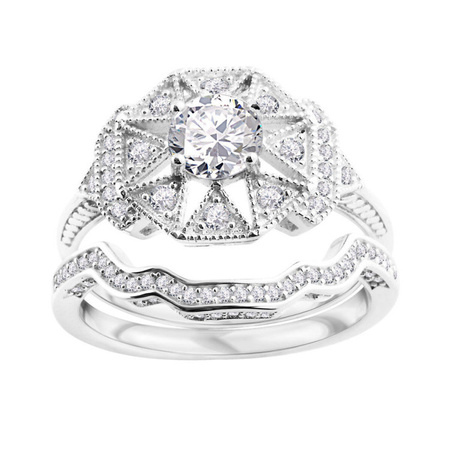 Srebrny pierścionek z cyrkoniami 2w1