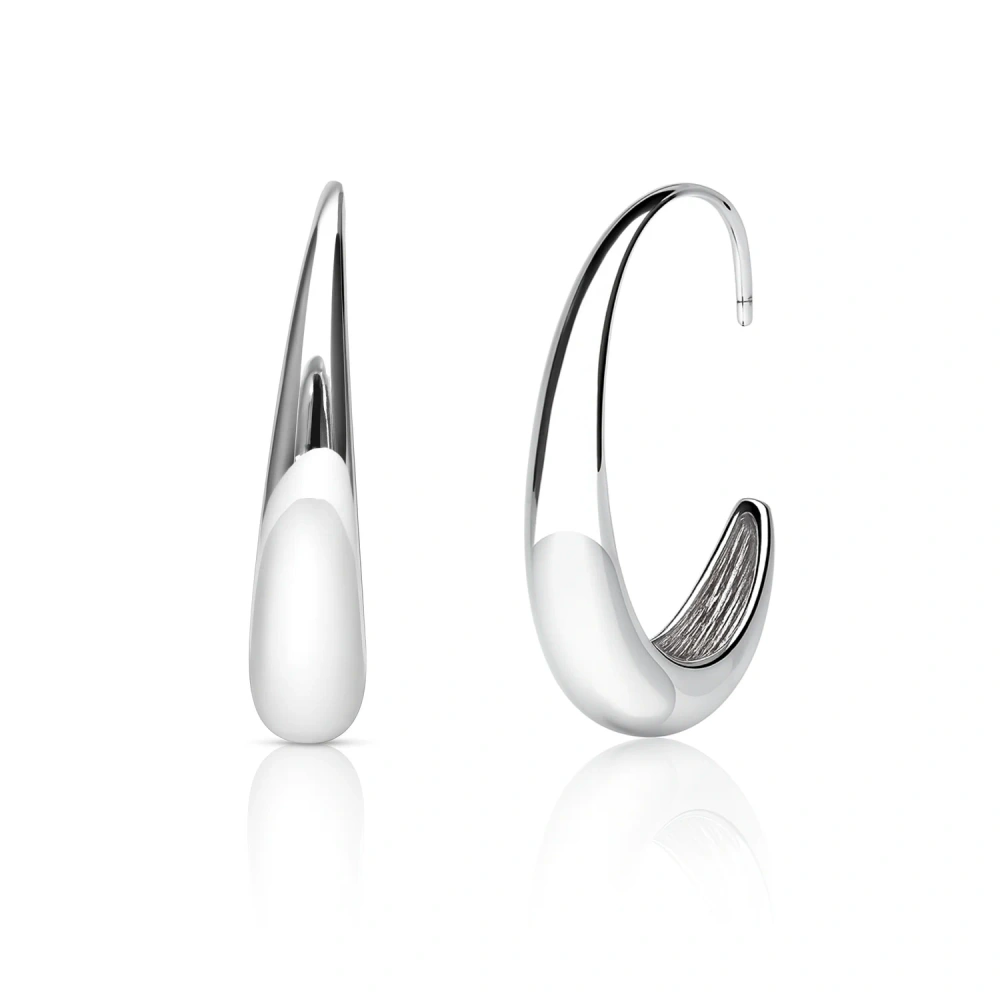 Kolczyki srebrne kółka gładkie na biglu