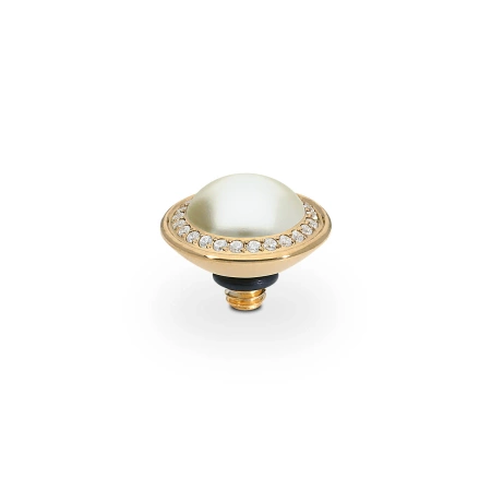 Element top wkręcany Qudo Tondo Deluxe 9mm stal pozłacana Cream Pearl