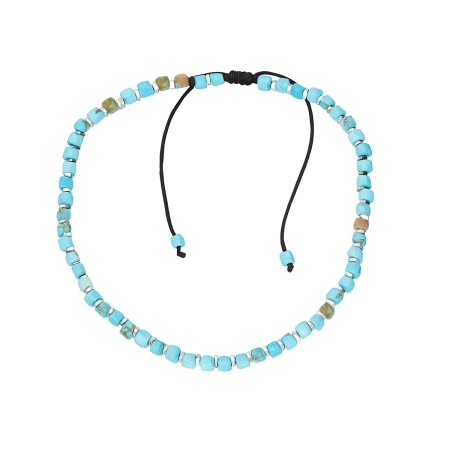 Bransoletka na sznurku z kamieni turkus