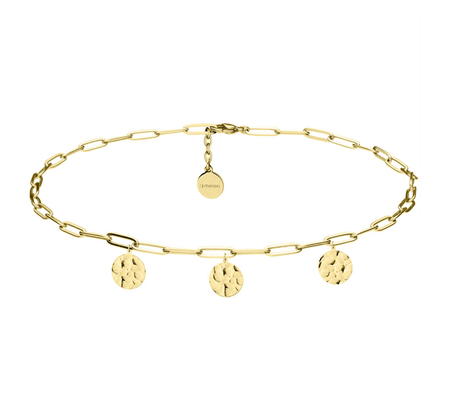 Naszyjnik choker damski pozłacany blaszki