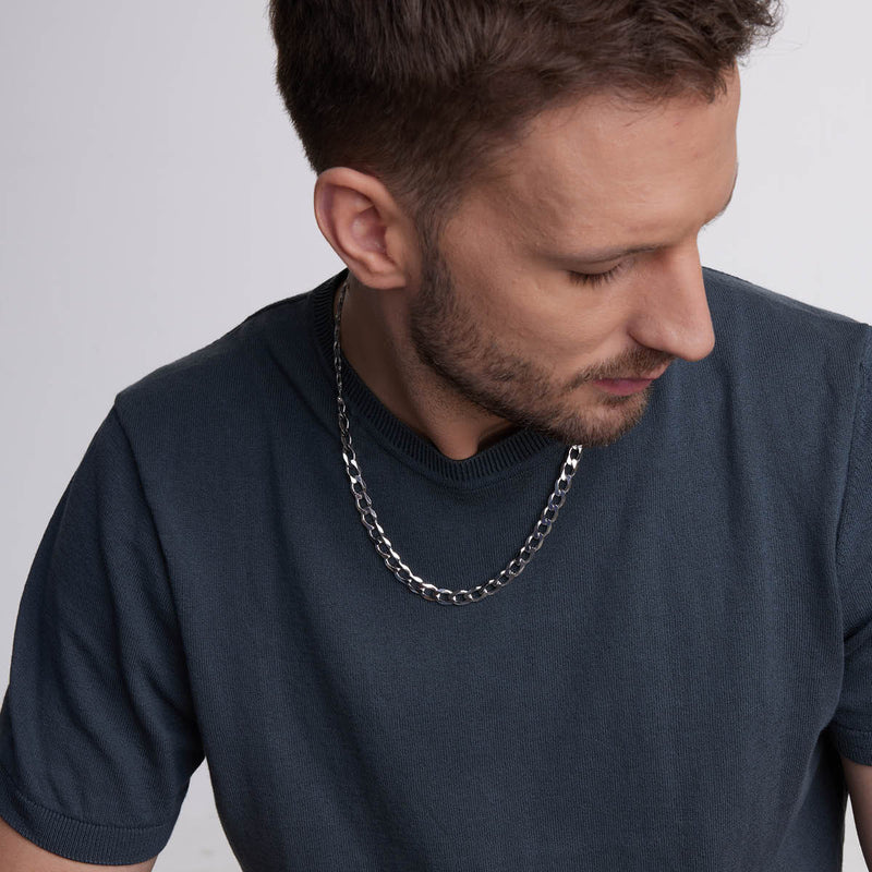 Łańcuszek srebrny masywny pancerka 50 cm