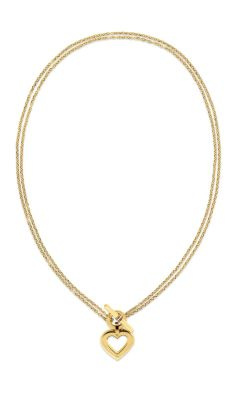 Naszyjnik damski Tommy Hilfiger stal pozłacana serce