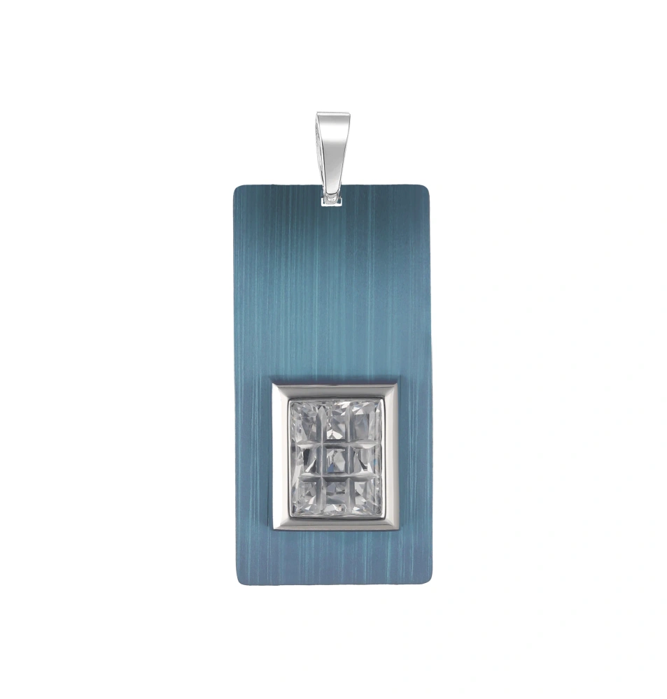 Zawieszka srebrna z tytanem i cyrkoniami