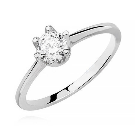 Pierścionek srebrny rodowany z cyrkonią