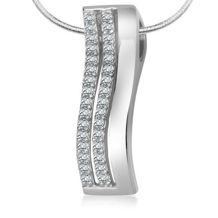 Srebrna zawieszka fala z cyrkoniami