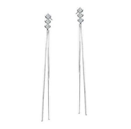 Kolczyki srebrne wiszące łańcuszki