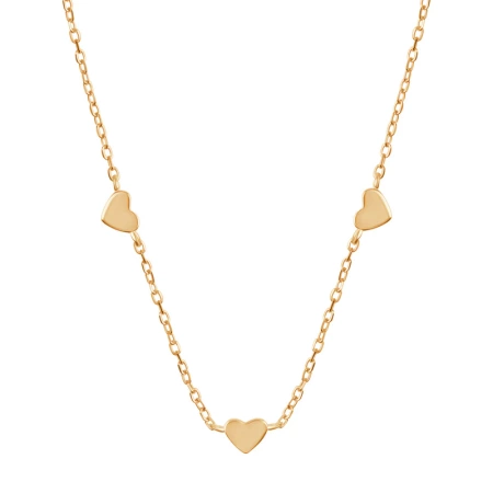 Naszyjnik pozłacany z serduszkami