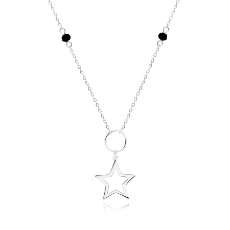 Naszyjnik srebrny z gwiazdką i spinelem