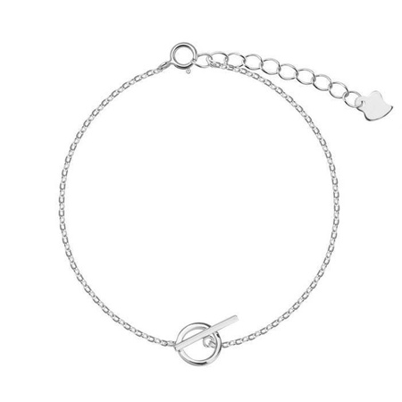 Bransoletka srebrna kółko i słupek