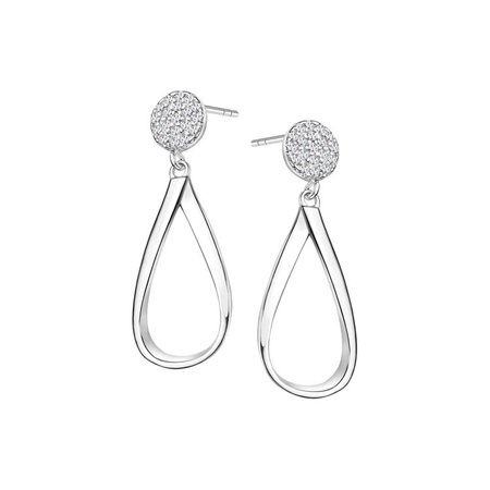 Kolczyki srebrne wiszące z cyrkoniami