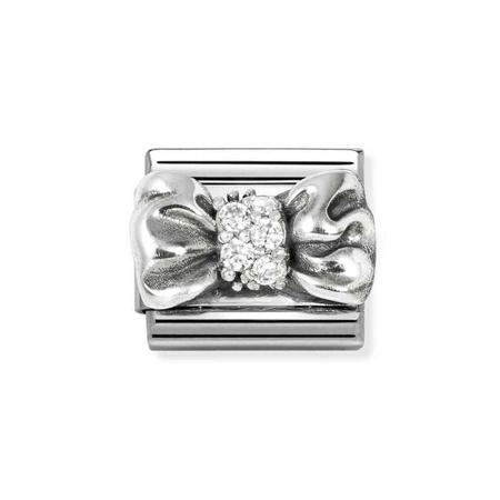 Element link do bransoletek Nomination Composable Stal + Srebro 925 kokarda